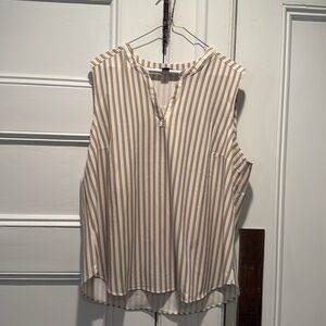 Eddie Bauer Women’s Lightweight sleeveless poly/spandex striped shell, XL